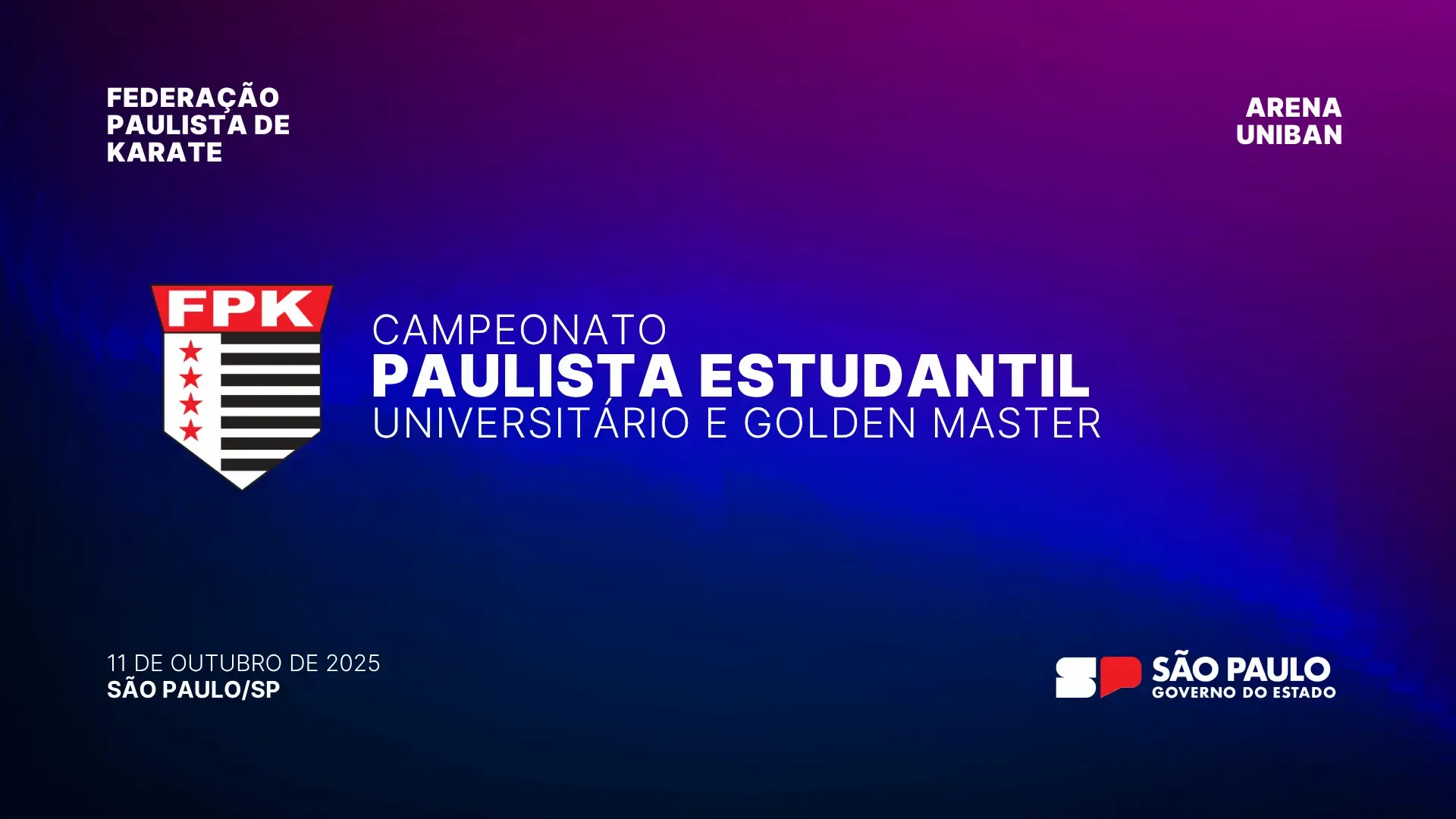 Banner do evento Campeonato Paulista Estudantil, Universitário e Golden Master
